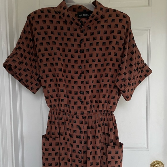 Fun, brown and black patterned vintage dress by Warren Z size 6 - Picture 2 of 9